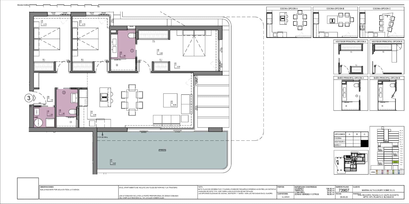 Apartamento de 3 habitaciones en Calpe / Calp en venta con piscina garaje - 698.000 € (Ref: 9635207)