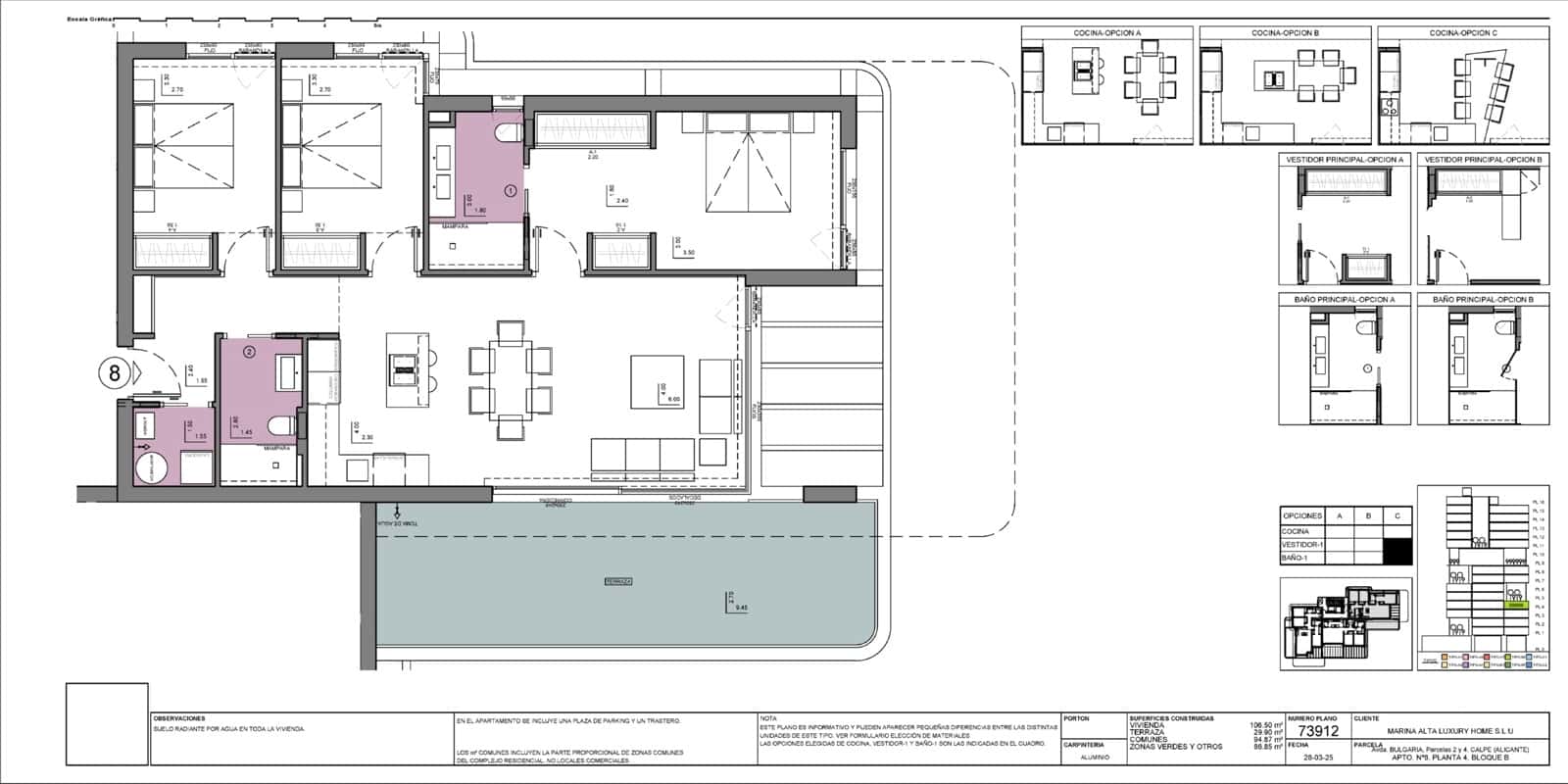 Apartamento de 3 habitaciones en Calpe / Calp en venta con piscina garaje - 698.000 € (Ref: 9635207)