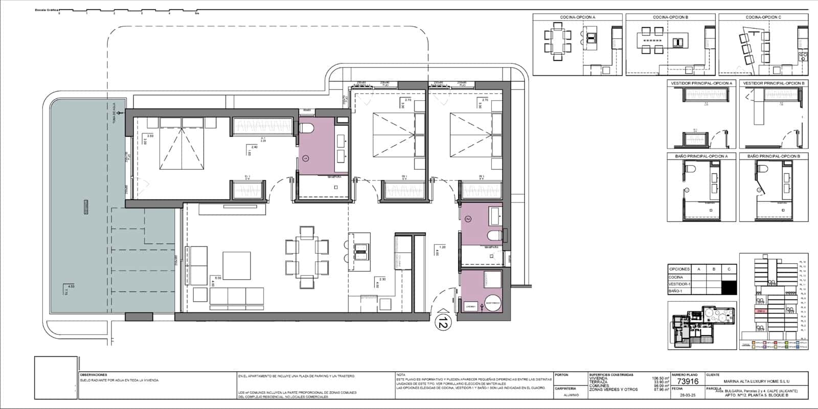 Apartamento de 3 habitaciones en Calpe / Calp en venta con piscina garaje - 698.000 € (Ref: 9635207)