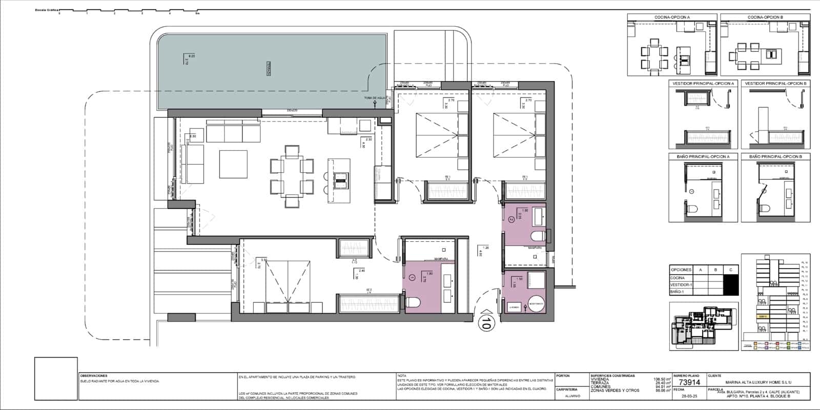 Apartamento de 3 habitaciones en Calpe / Calp en venta con piscina garaje - 698.000 € (Ref: 9635207)