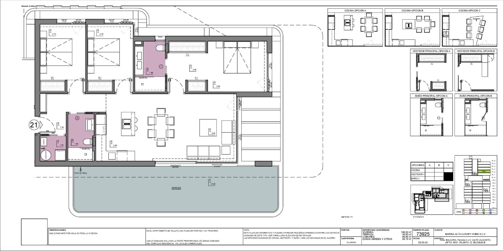 Apartamento de 3 habitaciones en Calpe / Calp en venta con piscina garaje - 698.000 € (Ref: 9635207)
