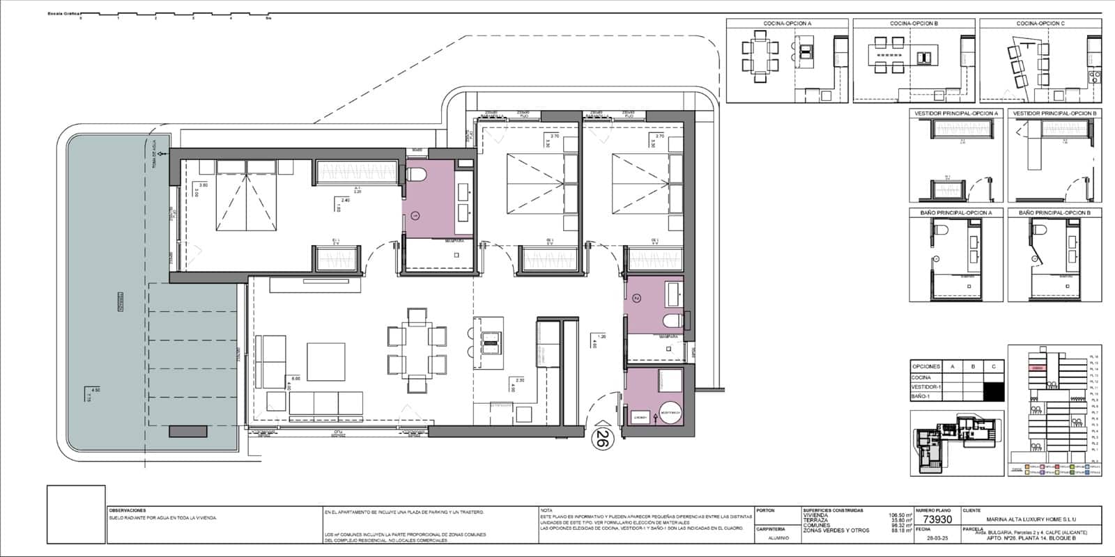 Apartamento de 3 habitaciones en Calpe / Calp en venta con piscina garaje - 698.000 € (Ref: 9635207)