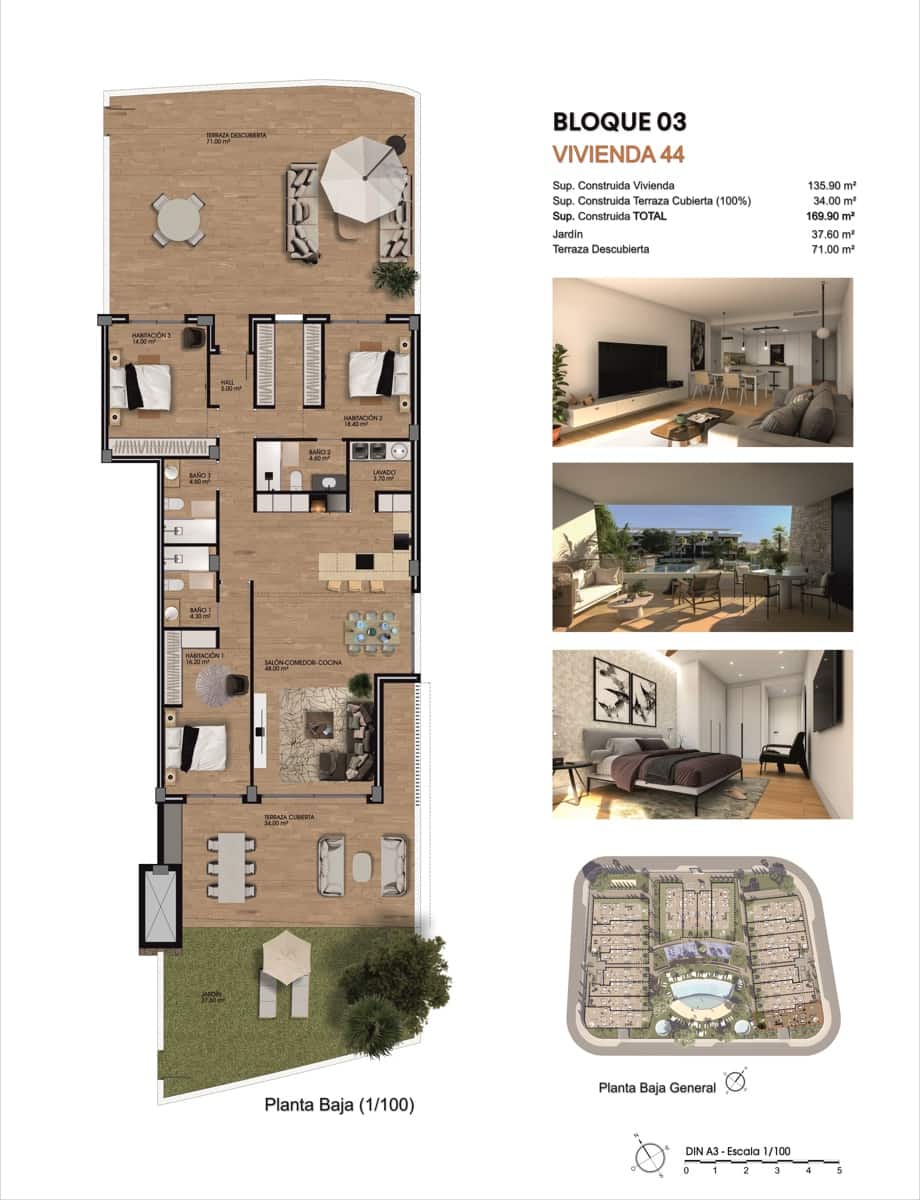 3 quarto Apartamento para venda em Monforte del Cid com garagem - 485 000 € (Ref: 9734075)