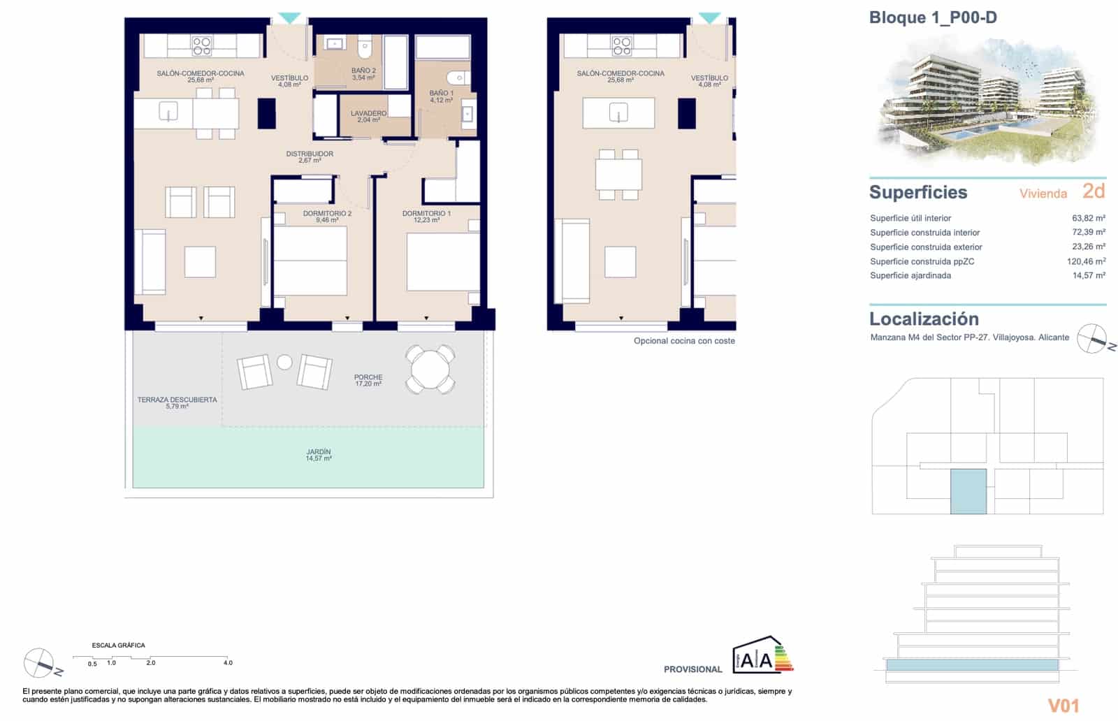 2 quarto Apartamento para venda em La Villajoyosa / Vila Joiosa com piscina garagem - 350 000 € (Ref: 9751392)