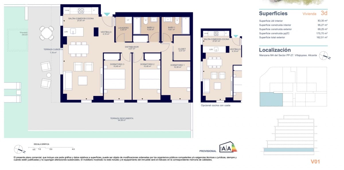 3 quarto Apartamento para venda em La Villajoyosa / Vila Joiosa com piscina garagem - 398 000 € (Ref: 9751393)