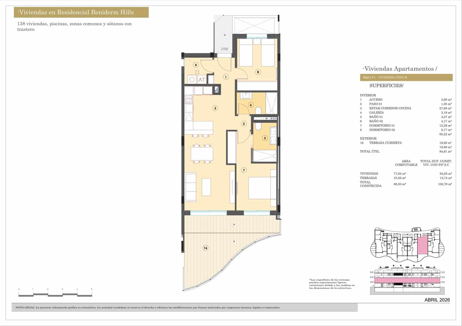 2 Zimmer Apartment zu verkaufen in Finestrat mit Pool Garage - 362.000 € (Ref: 9815227)