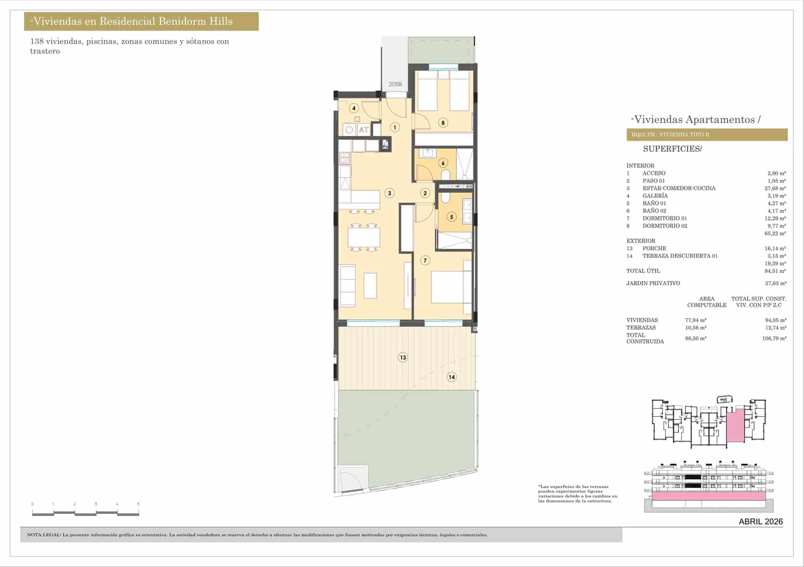 2 soveværelse Lejlighed til salg i Finestrat med swimmingpool garage - € 388.000 (Ref: 9815232)