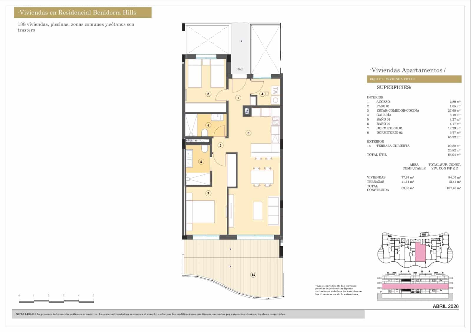 2 soverom Leilighet til salgs i Finestrat med svømmebasseng garasje - € 364 000 (Ref: 9815237)