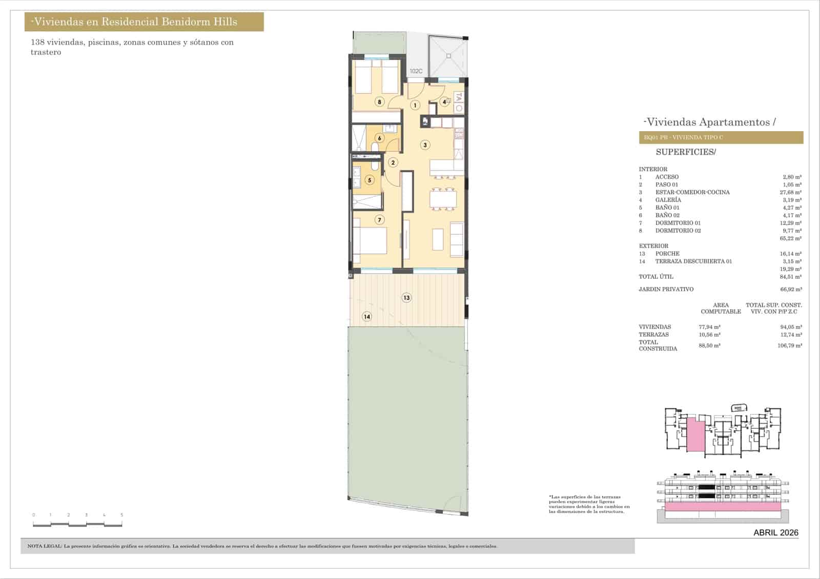 2 soveværelse Lejlighed til salg i Finestrat med swimmingpool garage - € 423.000 (Ref: 9815240)