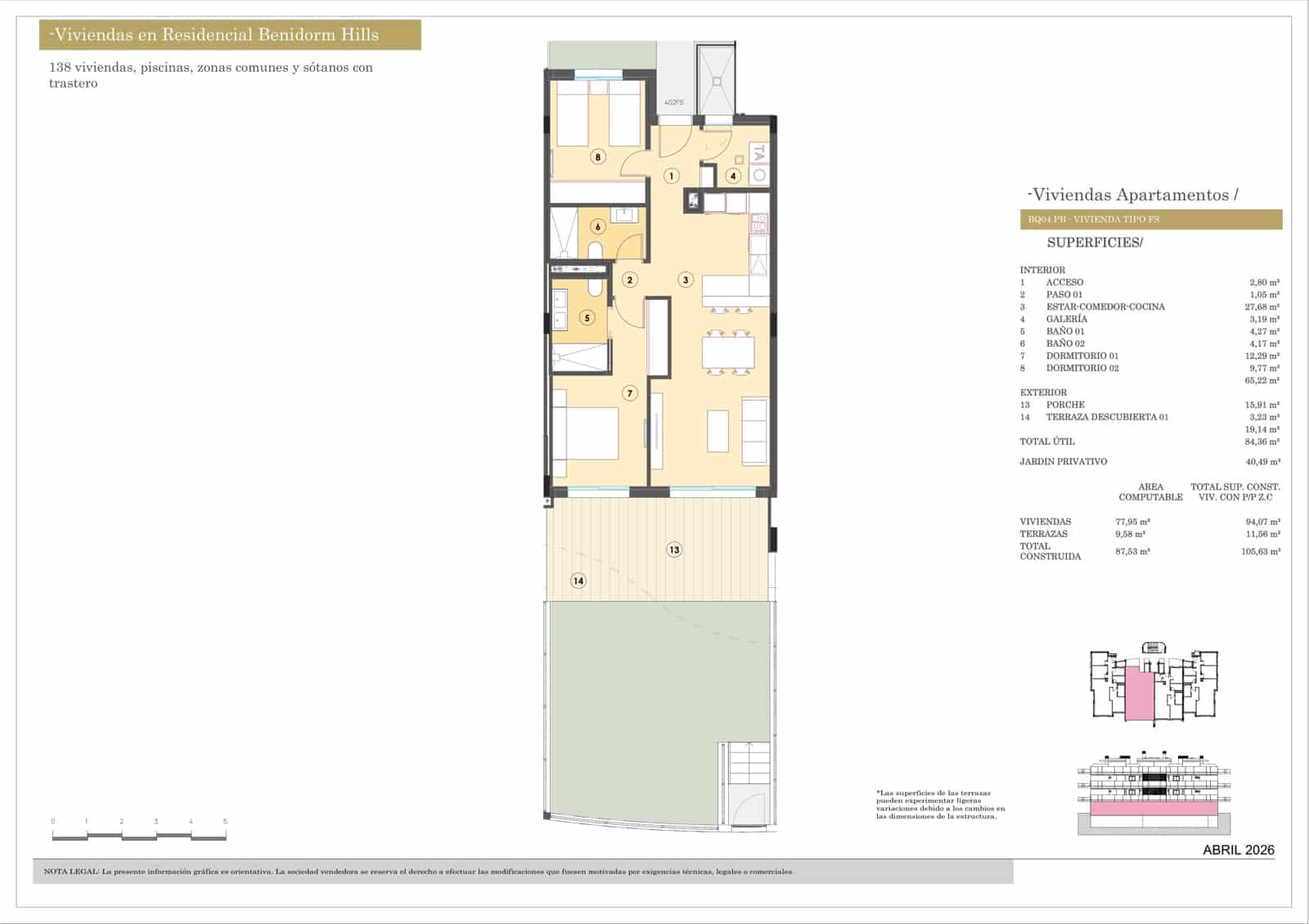 2 sypialnia Apartament na sprzedaż w Finestrat z basenem garażem - 396 000 € (Ref: 9815245)