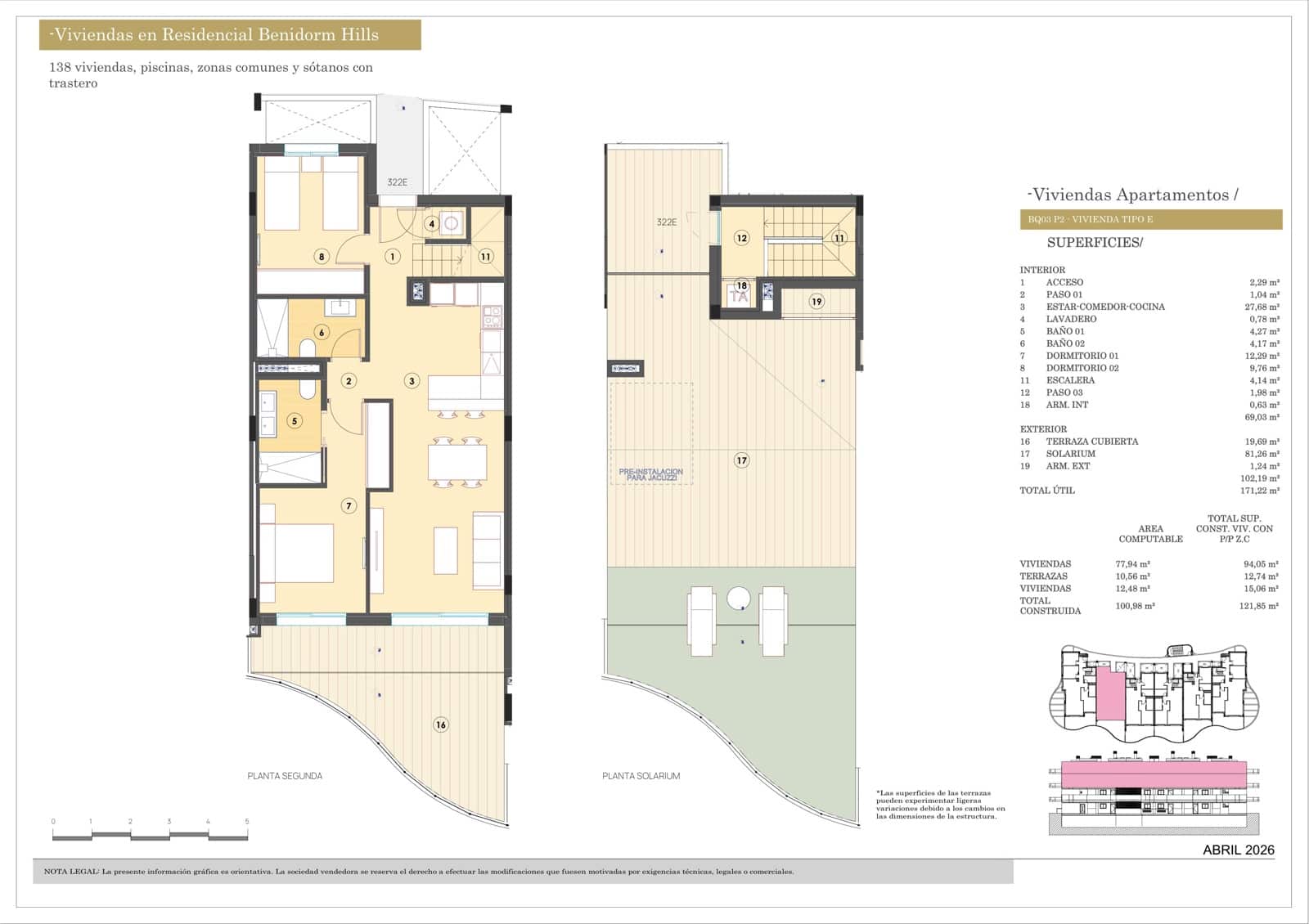 2 bedroom Apartment for sale in Finestrat with pool garage - € 485,000 (Ref: 9821690)