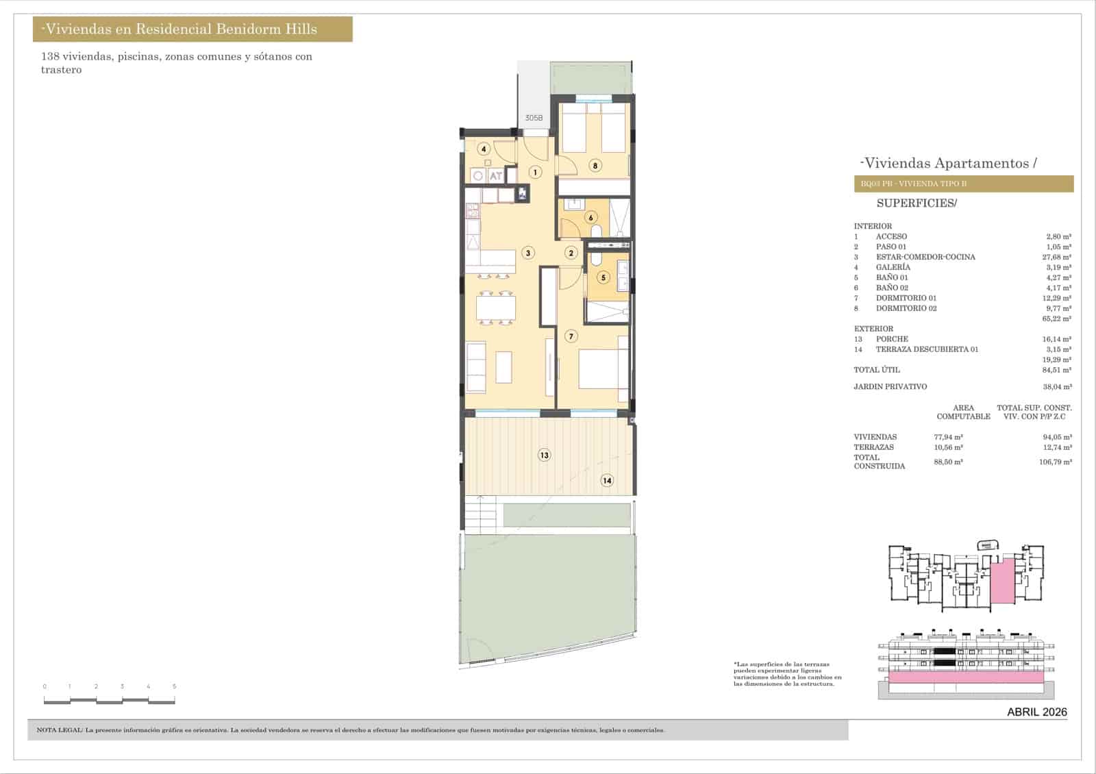 Apartamento de 2 habitaciones en Finestrat en venta con piscina garaje - 397.000 € (Ref: 9821692)