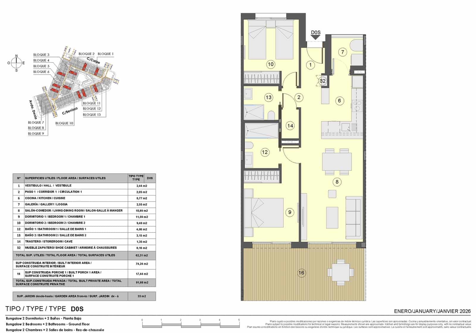 2 soverom Leilighet til salgs i Torrevieja med svømmebasseng garasje - € 315 000 (Ref: 9916288)
