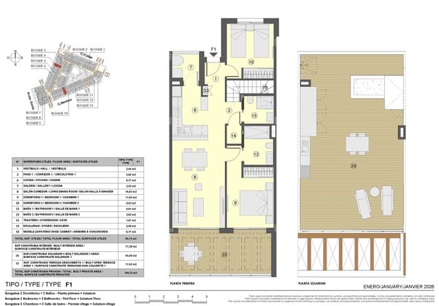 2 quarto Apartamento para venda em El Chaparral - La Siesta - La Torreta, Torrevieja com piscina garagem - 352 000 € (Ref: 9916290)