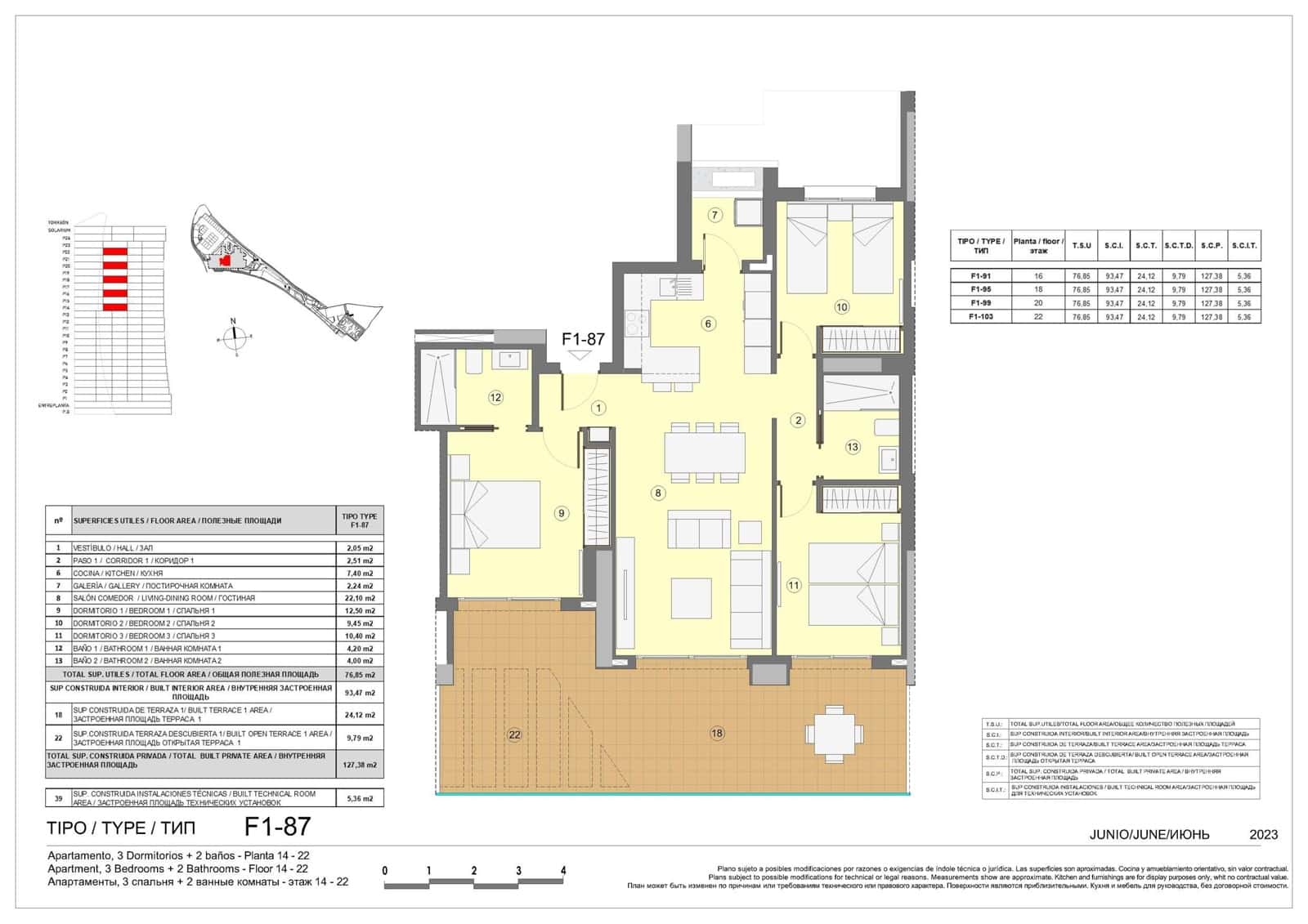 3 soverom Leilighet til salgs i Benidorm med svømmebasseng garasje - € 509 000 (Ref: 9942927)