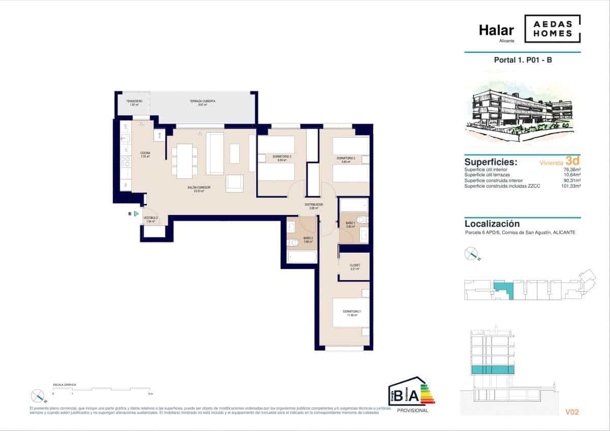3 slaapkamer Appartement te koop in Alicante stad met zwembad garage - € 406.500 (Ref: 9942949)
