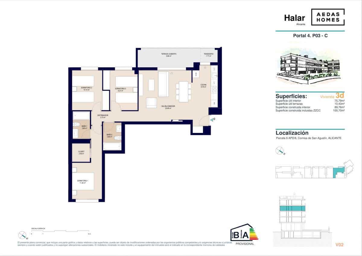 3 slaapkamer Appartement te koop in Alicante stad met zwembad garage - € 406.500 (Ref: 9942949)