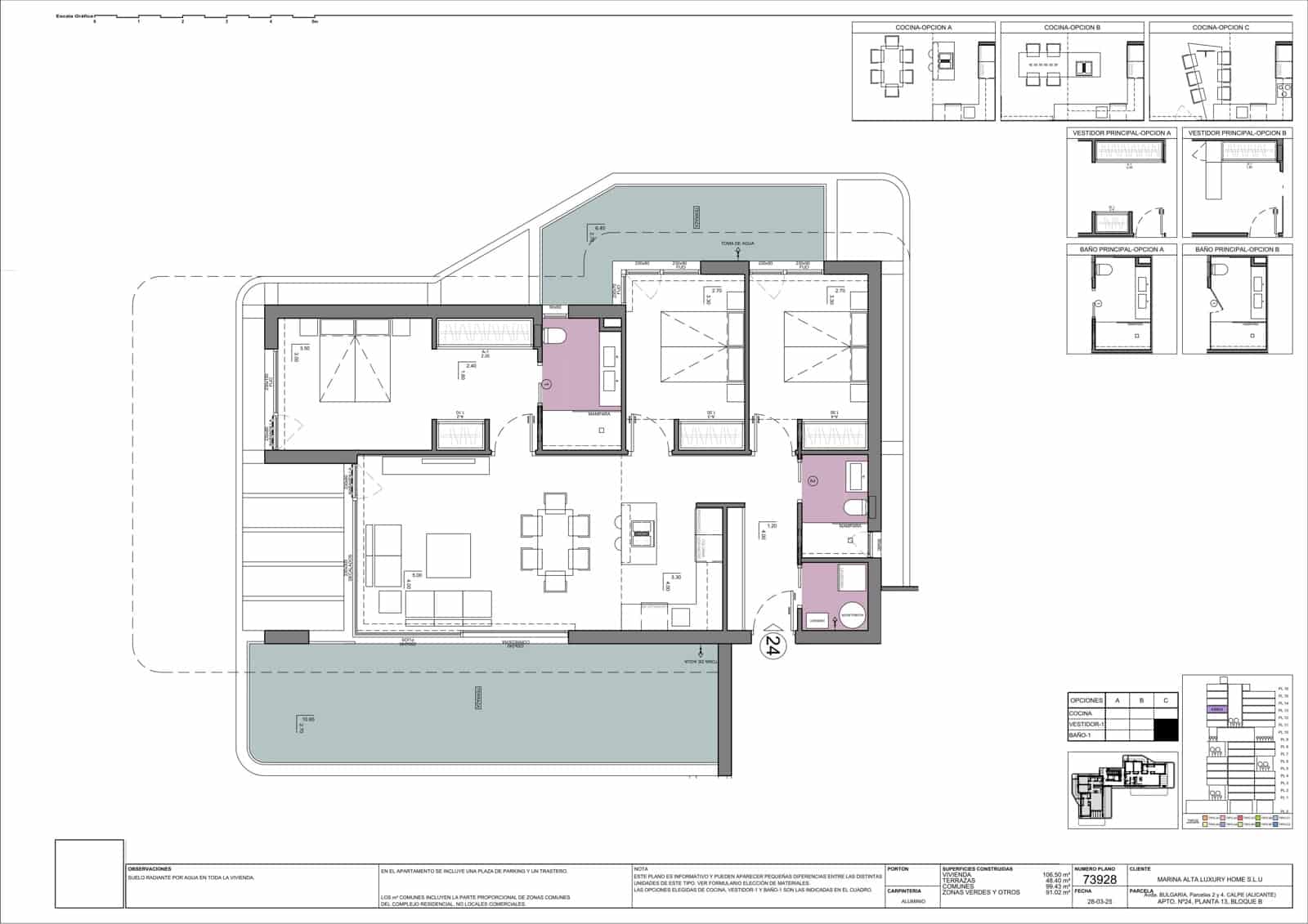 3 makuuhuone Huoneisto myytävänä paikassa Calpe / Calp mukana uima-altaan 
autotalli - 1 032 210 € (Ref: 9943011)