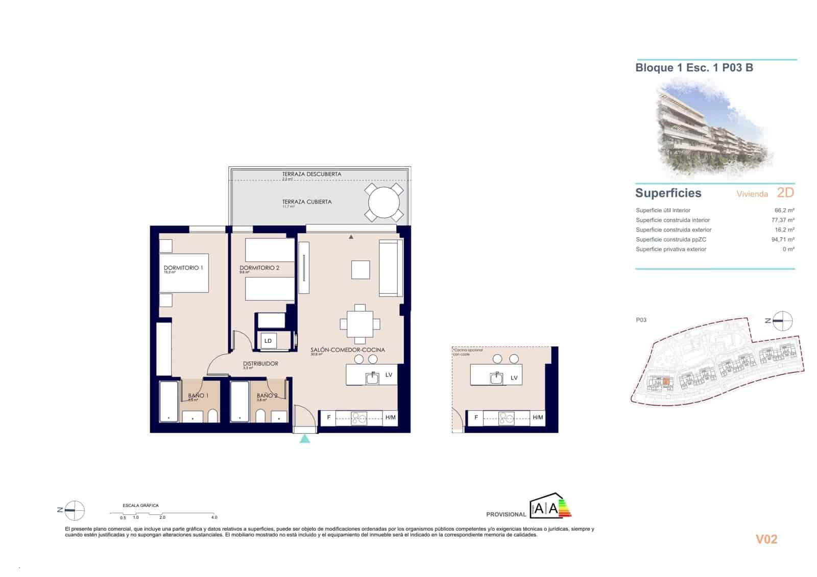 2 soverom Leilighet til salgs i Denia med svømmebasseng garasje - € 304 000 (Ref: 9943063)