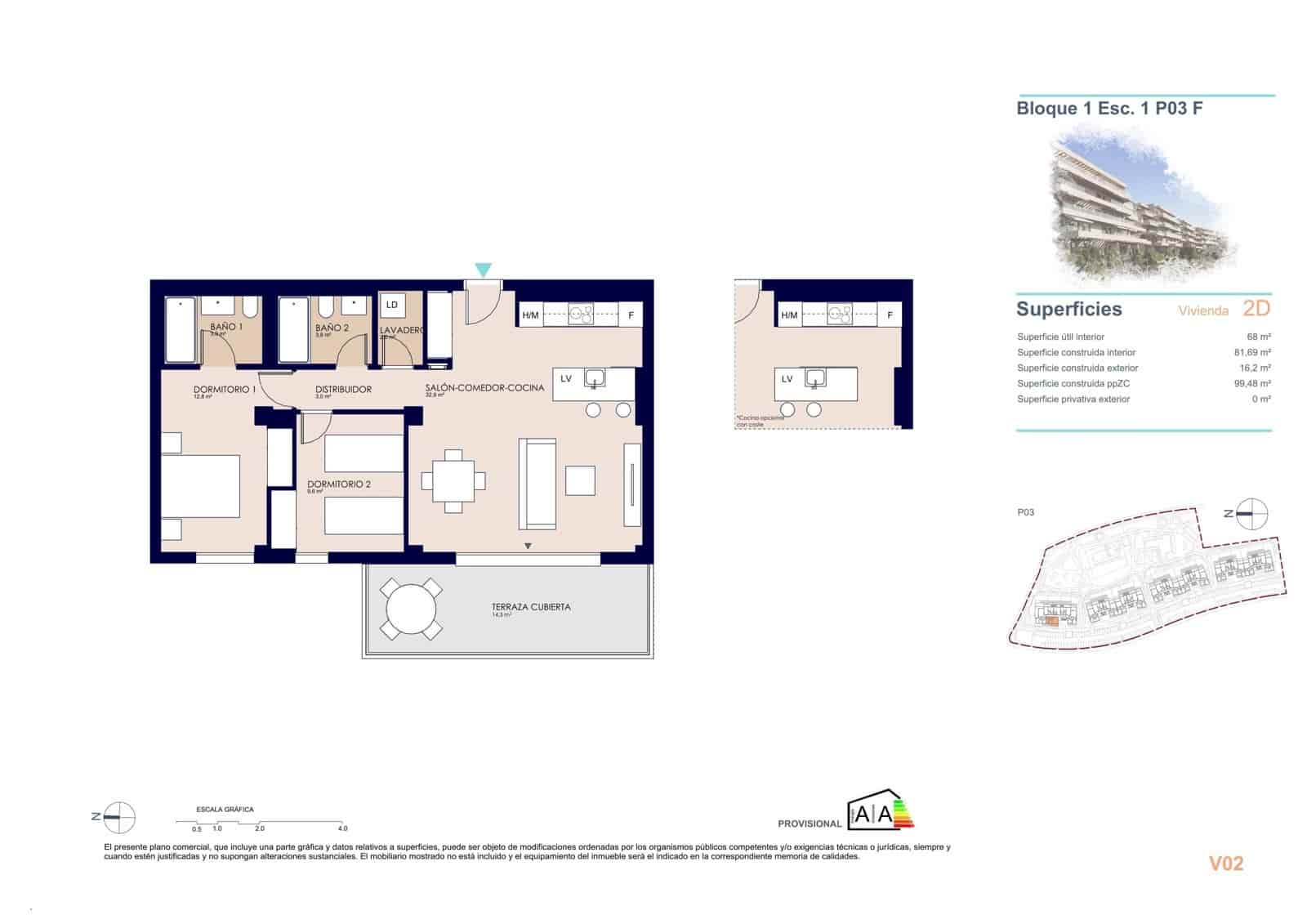 2 soverom Leilighet til salgs i Denia med svømmebasseng garasje - € 304 000 (Ref: 9943063)