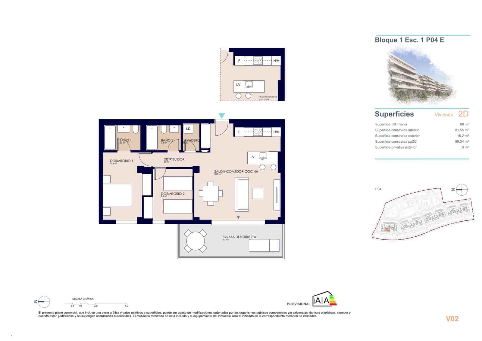 2 soverom Leilighet til salgs i Denia med svømmebasseng garasje - € 304 000 (Ref: 9943063)