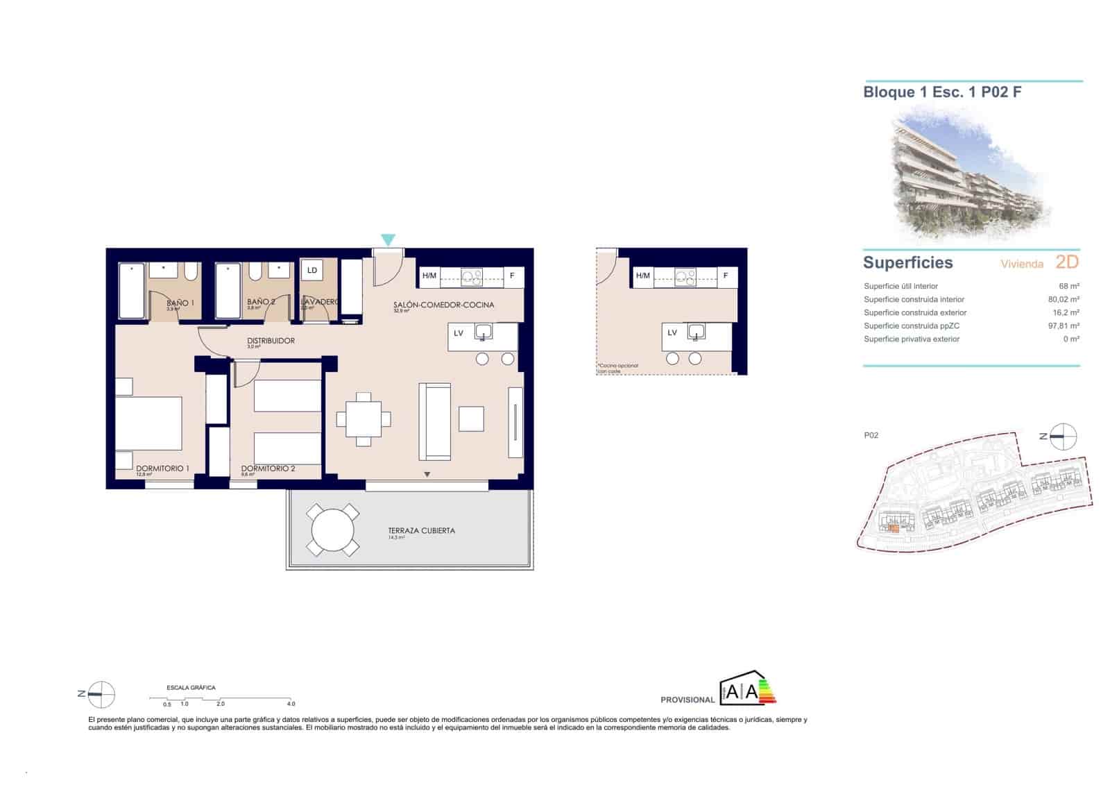 2 soverom Leilighet til salgs i Denia med svømmebasseng garasje - € 304 000 (Ref: 9943063)