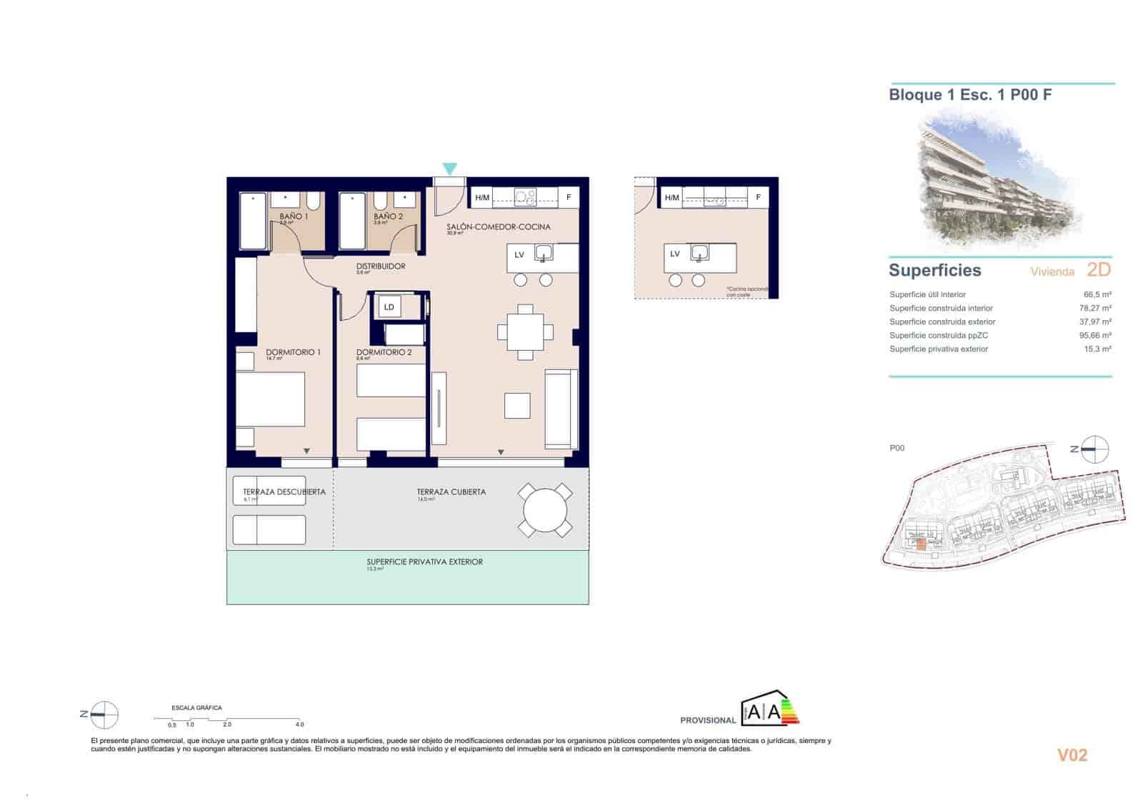 2 soverom Leilighet til salgs i Denia med svømmebasseng garasje - € 304 000 (Ref: 9943063)