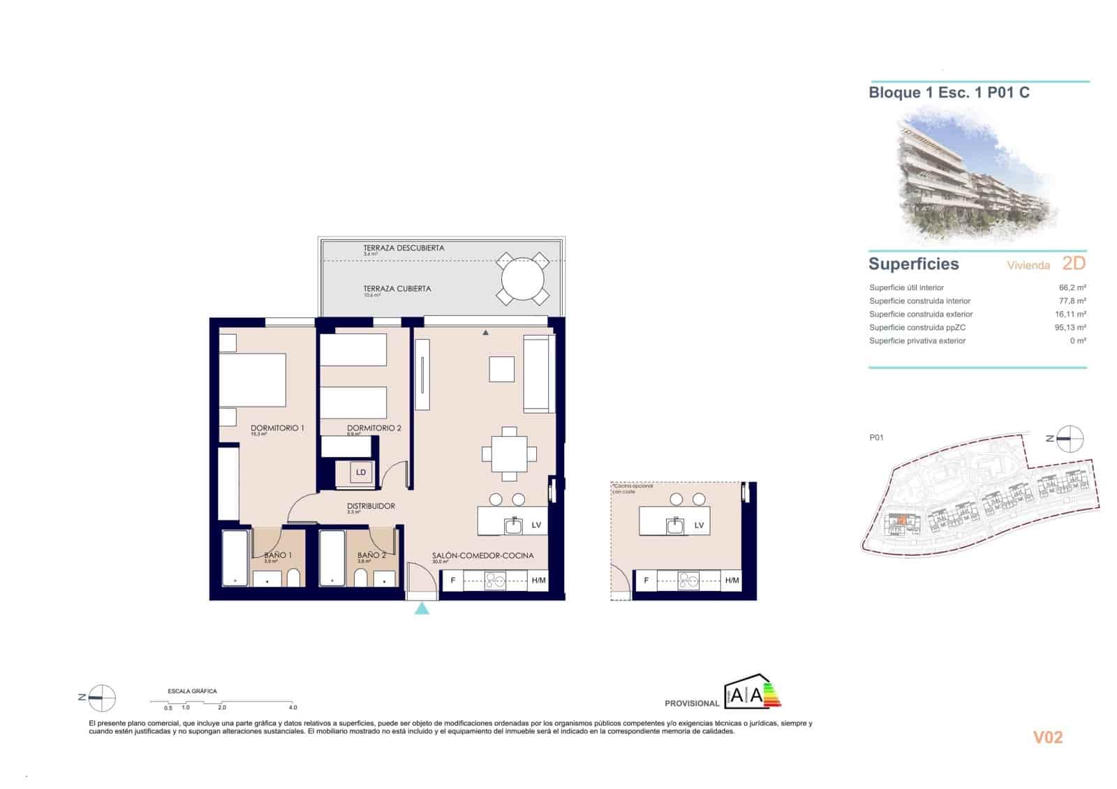 2 soverom Leilighet til salgs i Denia med svømmebasseng garasje - € 304 000 (Ref: 9943063)