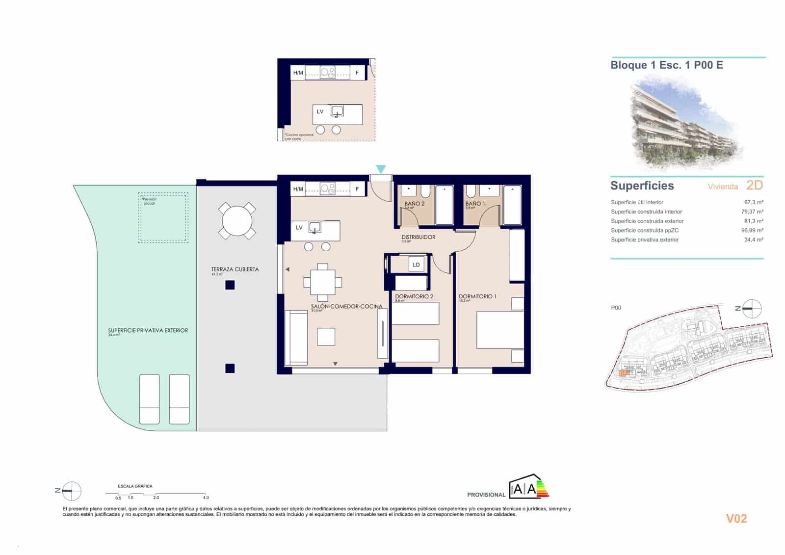 2 soverom Leilighet til salgs i Denia med svømmebasseng garasje - € 304 000 (Ref: 9943063)