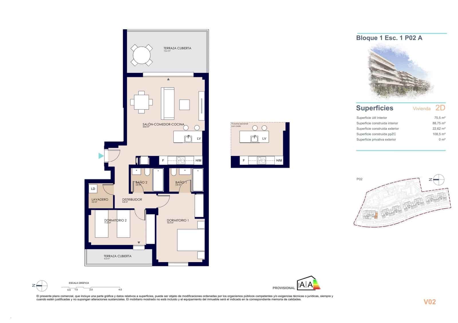 2 soverom Leilighet til salgs i Denia med svømmebasseng garasje - € 304 000 (Ref: 9943063)
