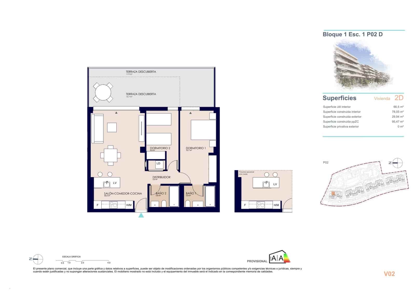 2 soverom Leilighet til salgs i Denia med svømmebasseng garasje - € 304 000 (Ref: 9943063)