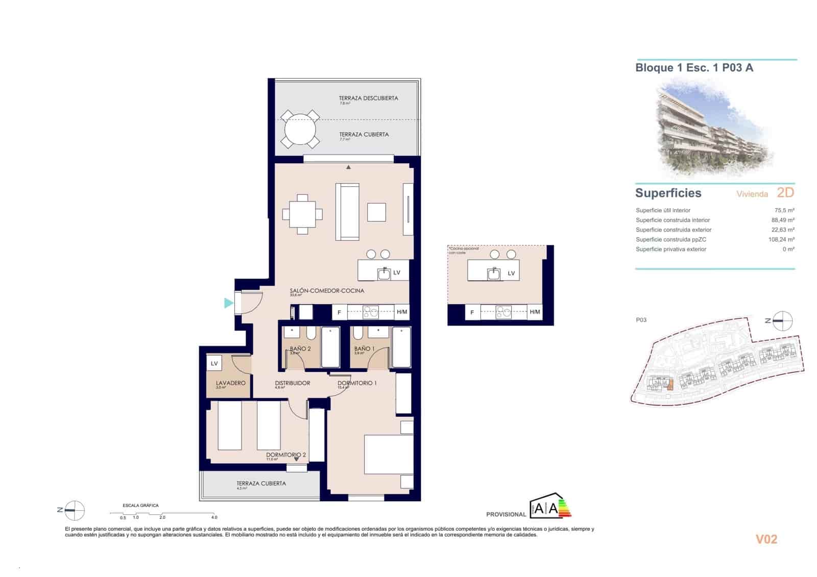 2 soverom Leilighet til salgs i Denia med svømmebasseng garasje - € 304 000 (Ref: 9943063)