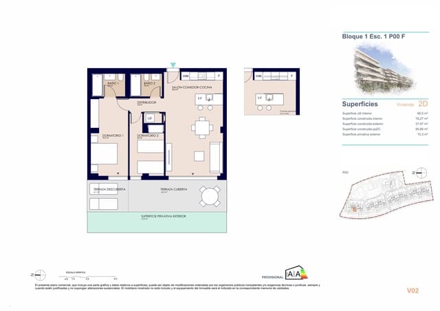 2 soverom Leilighet til salgs i Devessa - Monte Pego, Dénia med svømmebasseng garasje - € 304 000 (Ref: 9943063)