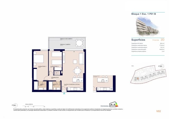 2 soverom Leilighet til salgs i Devessa - Monte Pego, Dénia med svømmebasseng garasje - € 304 000 (Ref: 9943063)