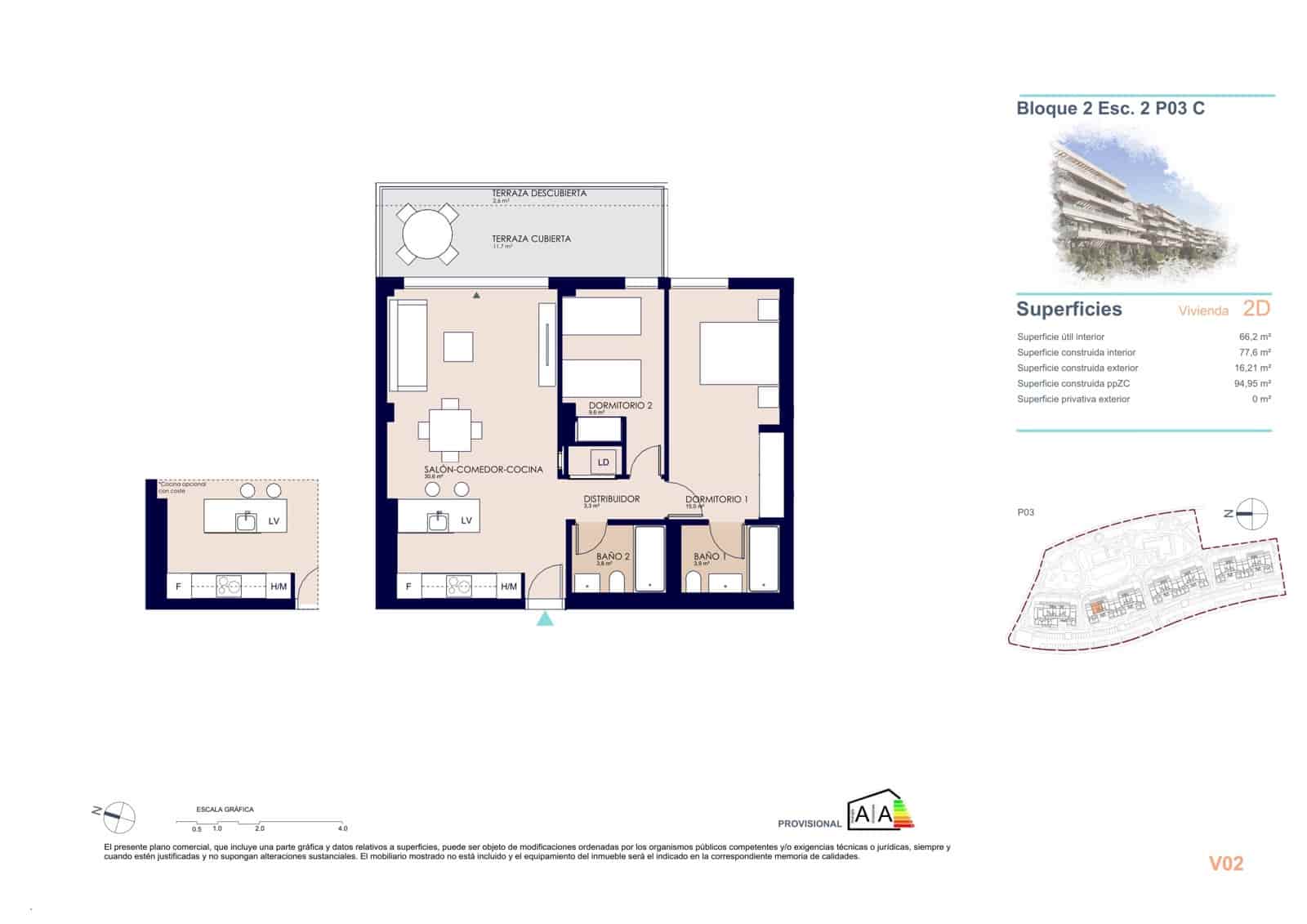 2 soverom Leilighet til salgs i Denia med svømmebasseng garasje - € 304 000 (Ref: 9943063)
