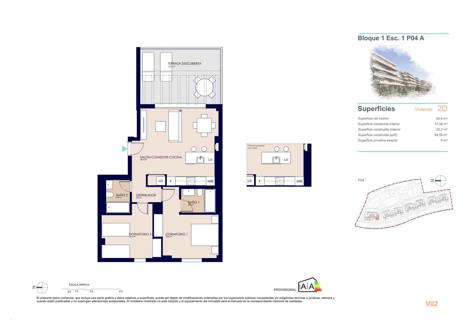 2 soverom Leilighet til salgs i Denia med svømmebasseng garasje - € 304 000 (Ref: 9943063)