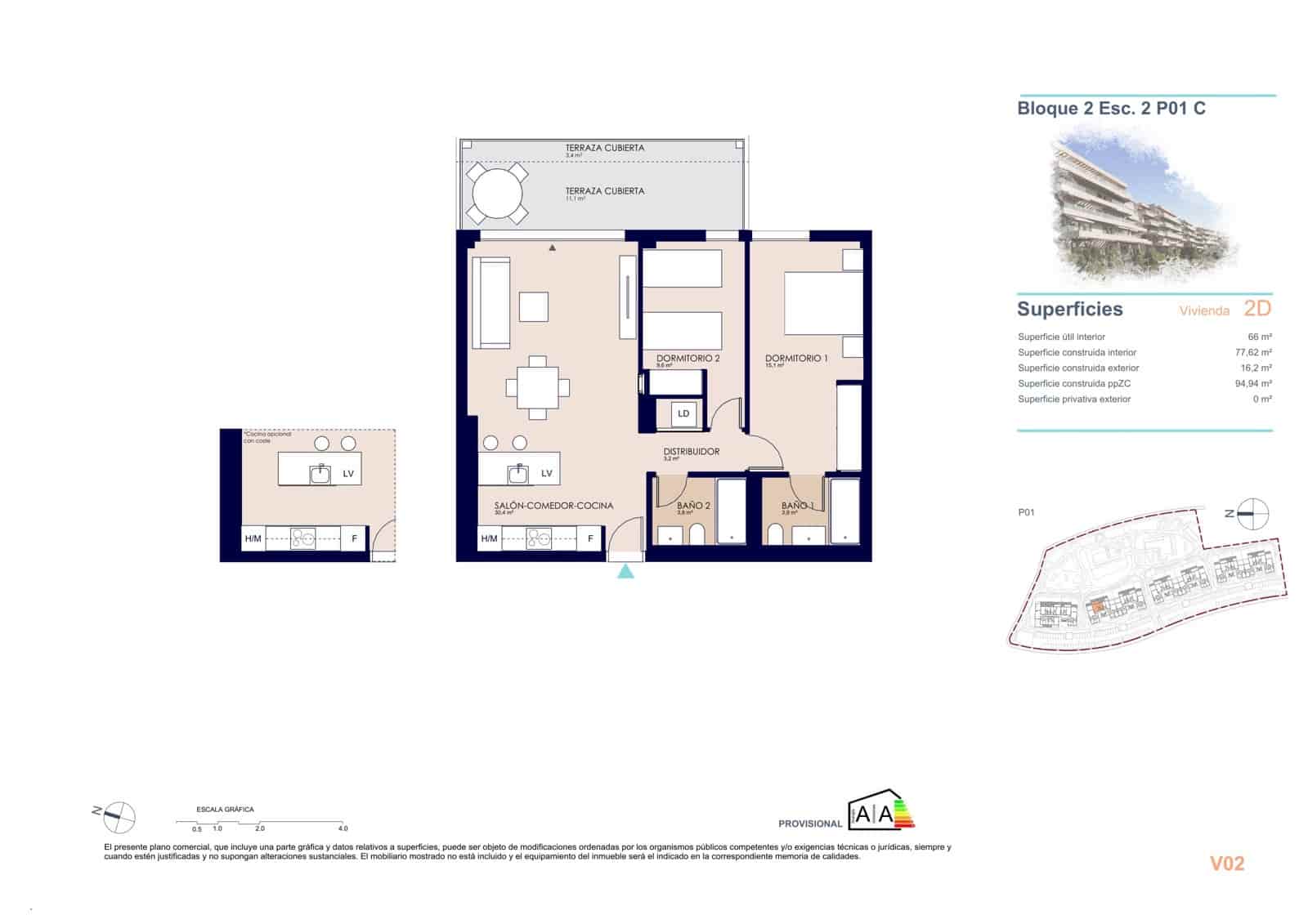 2 soverom Leilighet til salgs i Denia med svømmebasseng garasje - € 304 000 (Ref: 9943063)