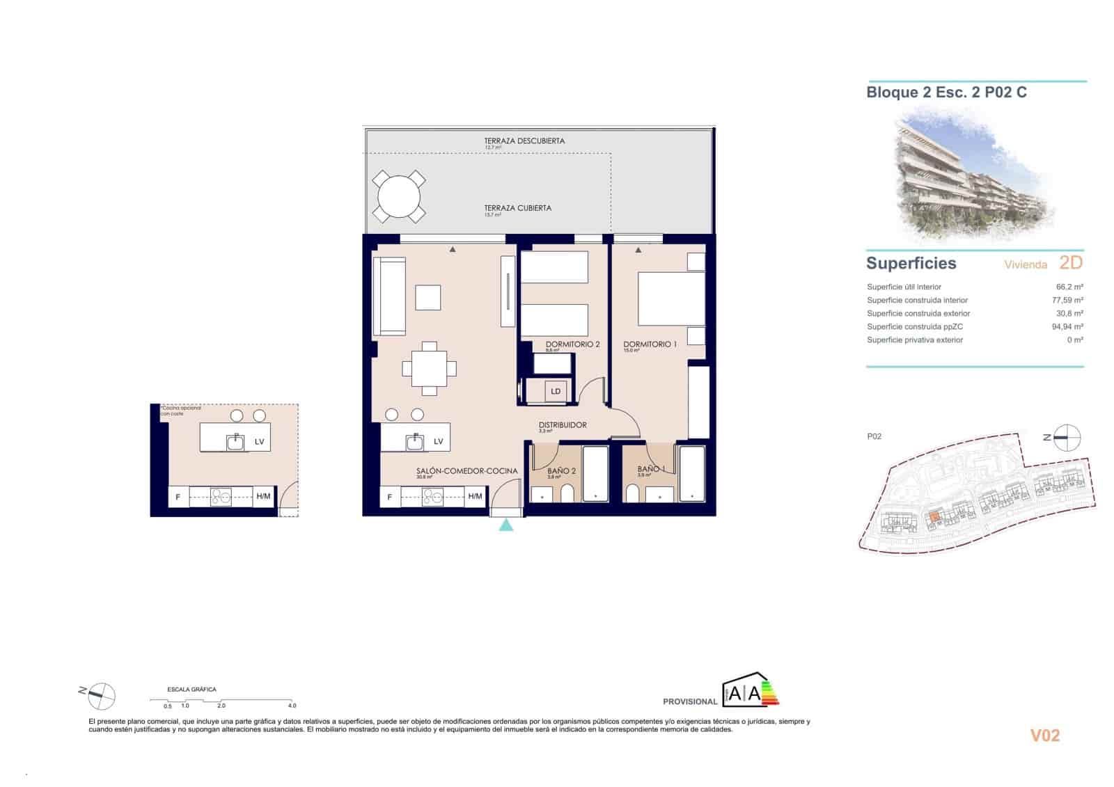 2 soverom Leilighet til salgs i Denia med svømmebasseng garasje - € 304 000 (Ref: 9943063)