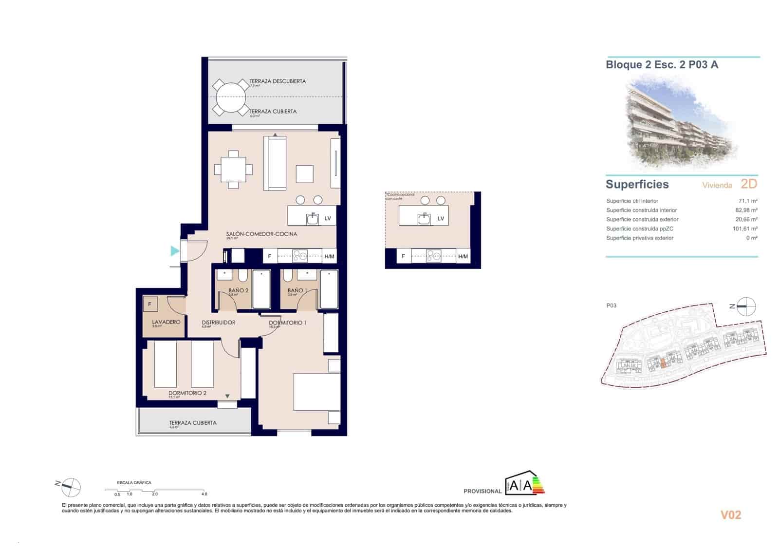 2 soverom Leilighet til salgs i Denia med svømmebasseng garasje - € 304 000 (Ref: 9943063)