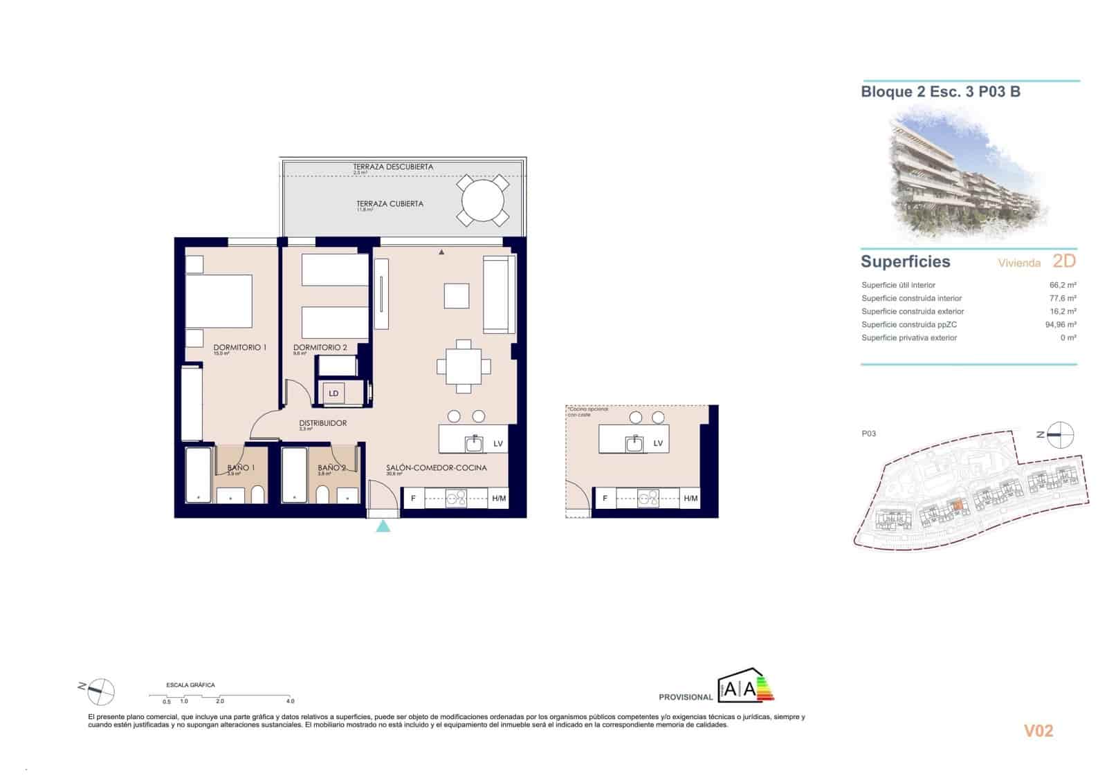 2 soverom Leilighet til salgs i Denia med svømmebasseng garasje - € 304 000 (Ref: 9943063)