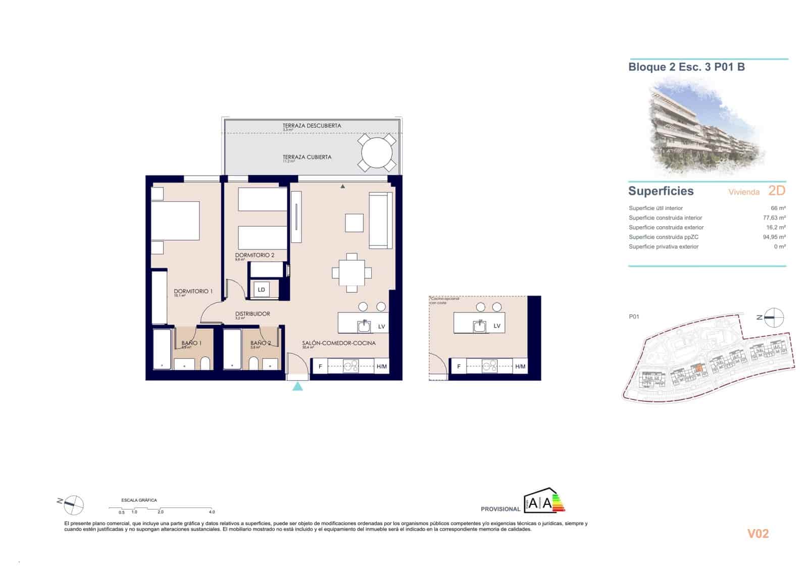 2 soverom Leilighet til salgs i Denia med svømmebasseng garasje - € 304 000 (Ref: 9943063)