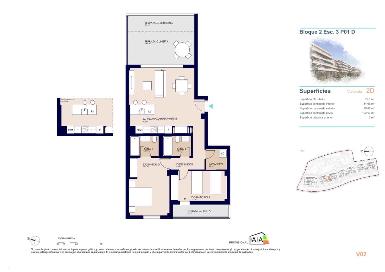2 soverom Leilighet til salgs i Denia med svømmebasseng garasje - € 304 000 (Ref: 9943063)