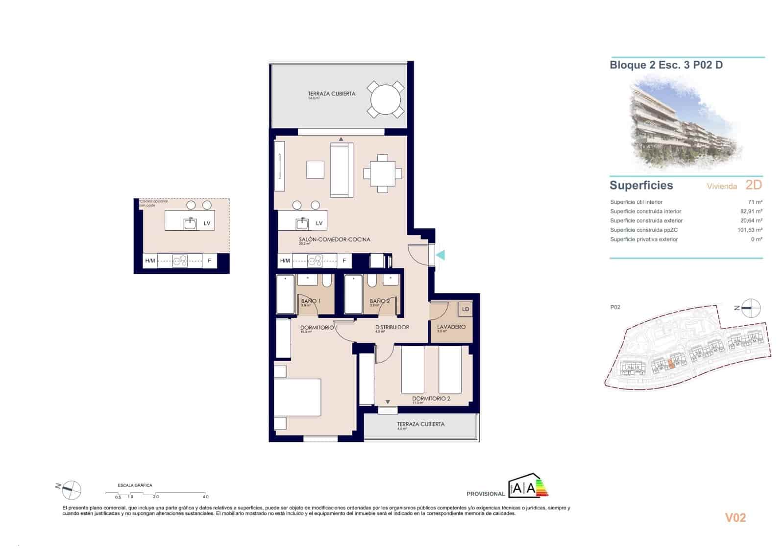 2 soverom Leilighet til salgs i Denia med svømmebasseng garasje - € 304 000 (Ref: 9943063)