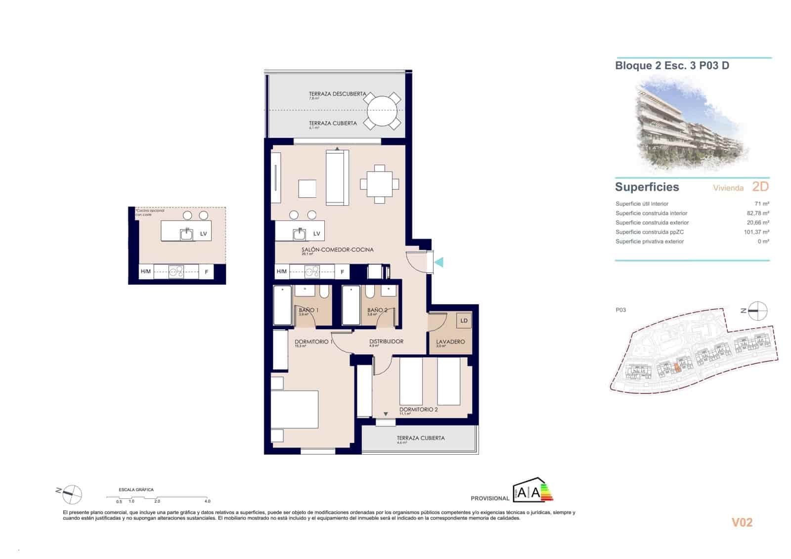 2 soverom Leilighet til salgs i Denia med svømmebasseng garasje - € 304 000 (Ref: 9943063)