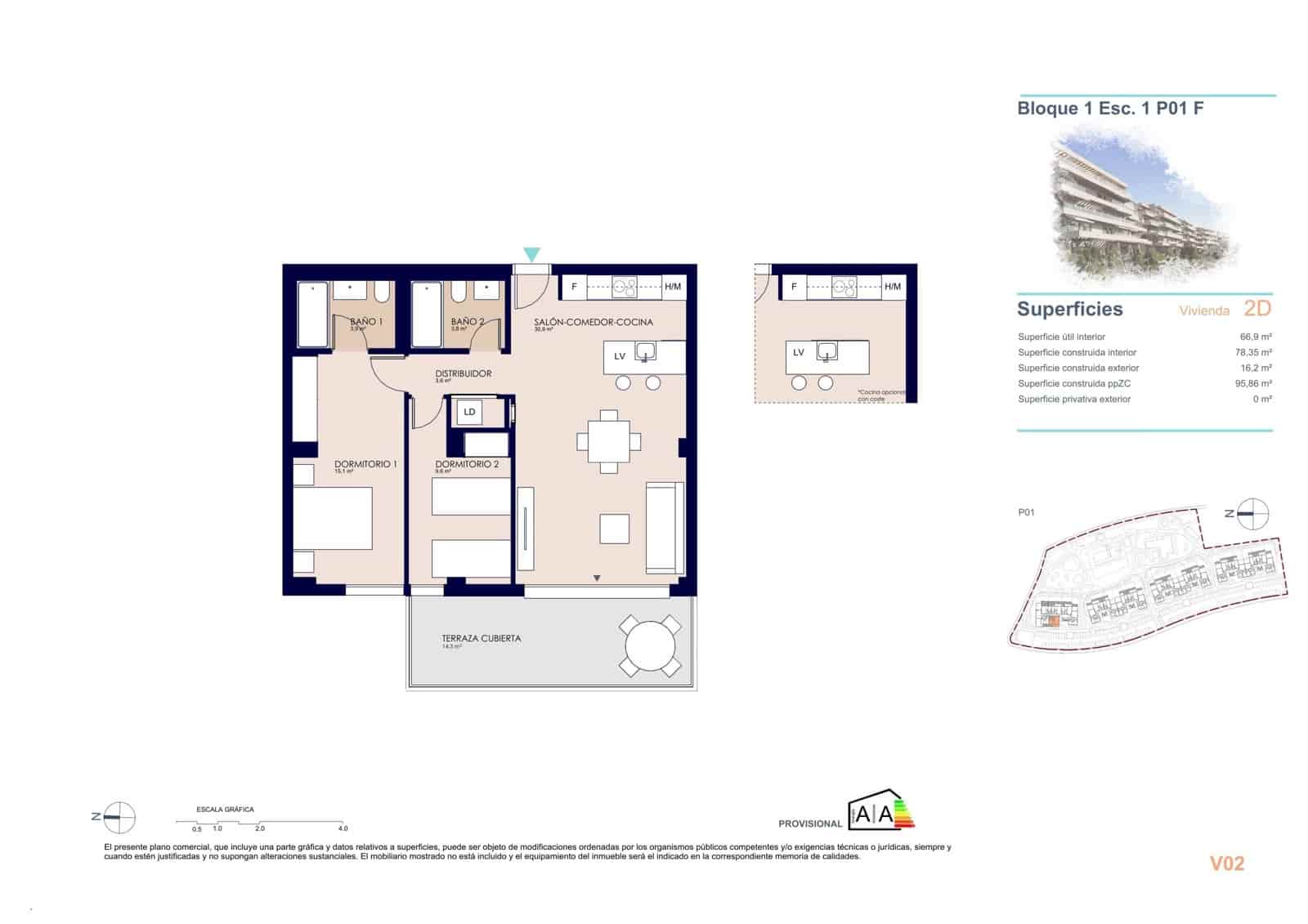 2 soverom Leilighet til salgs i Denia med svømmebasseng garasje - € 304 000 (Ref: 9943063)