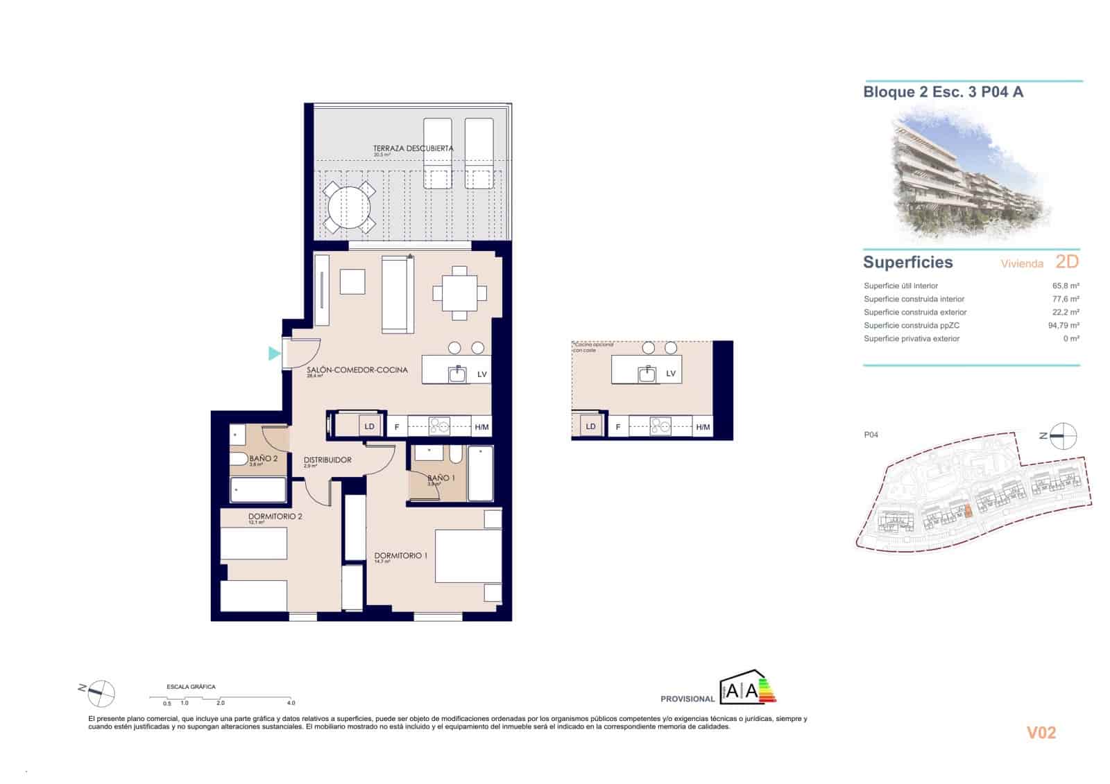 2 soverom Leilighet til salgs i Denia med svømmebasseng garasje - € 304 000 (Ref: 9943063)