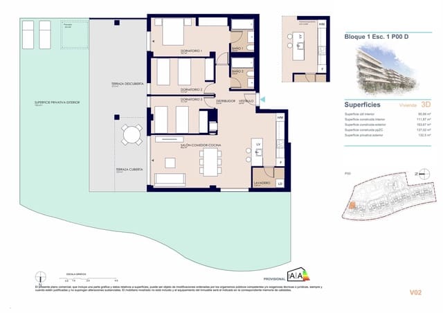3 makuuhuone Huoneisto myytävänä paikassa Devessa - Monte Pego, Dénia mukana uima-altaan 
autotalli - 395 000 € (Ref: 9943064)