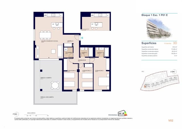 3 makuuhuone Huoneisto myytävänä paikassa Devessa - Monte Pego, Dénia mukana uima-altaan 
autotalli - 395 000 € (Ref: 9943064)