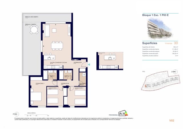 3 makuuhuone Huoneisto myytävänä paikassa Devessa - Monte Pego, Dénia mukana uima-altaan 
autotalli - 395 000 € (Ref: 9943064)