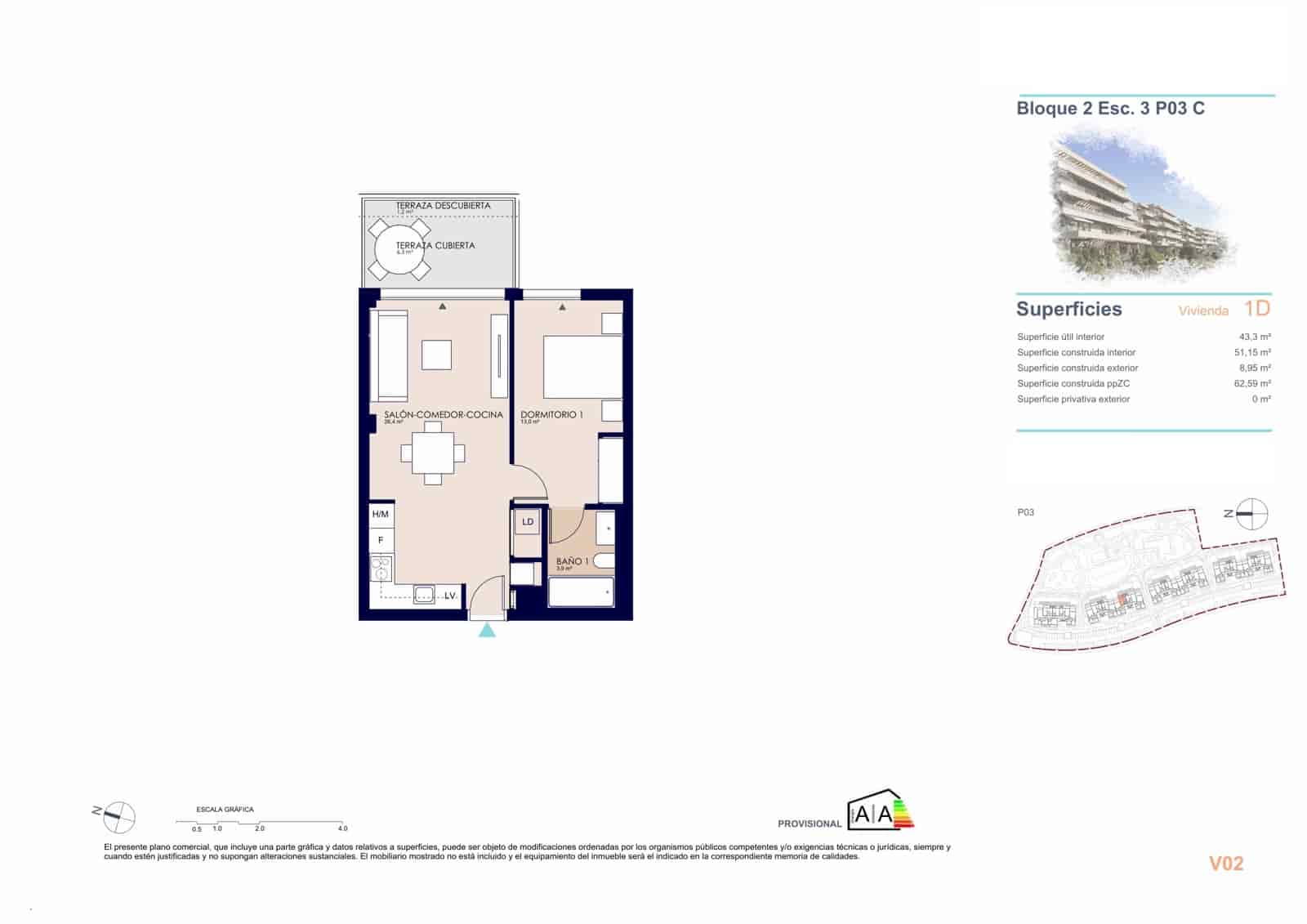 Apartamento de 1 habitación en Dénia en venta con piscina garaje - 242.000 € (Ref: 9943065)